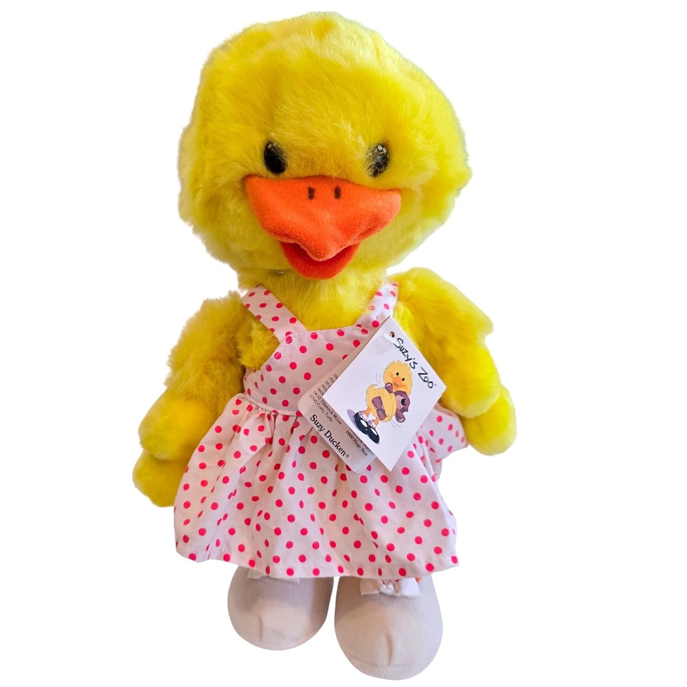 VTG 80s Suzy"s Zoo Suzy Ducken 14" Plush Stuffed Toy Starshine Tag Deadstock NOS